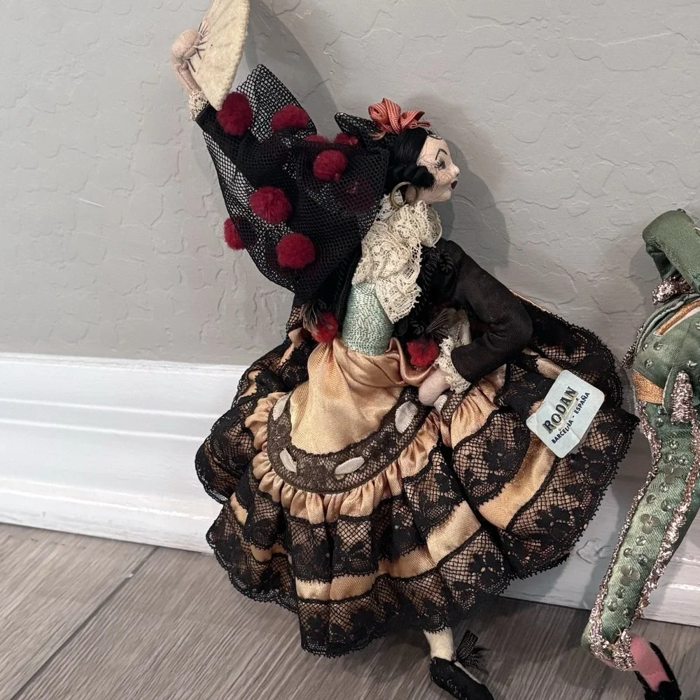 Vintage 1950s 1960s Klumpe‎ Roldan Doll Lot of 2 Woman Bull Fighting Matadors
